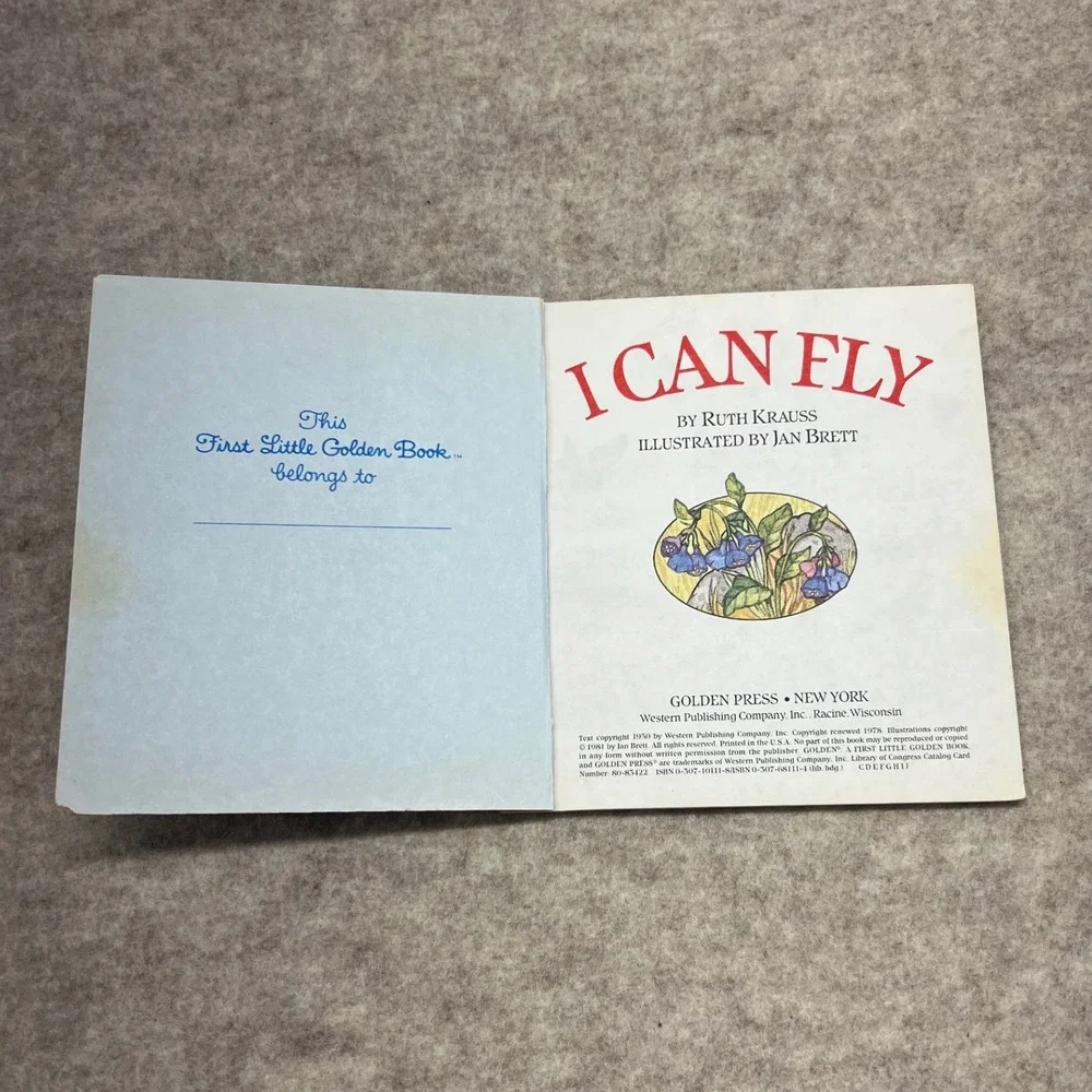 Golden Books I Can Fly Childrens Book OS Blue Good 1981 Jan‎ Brett Illustration